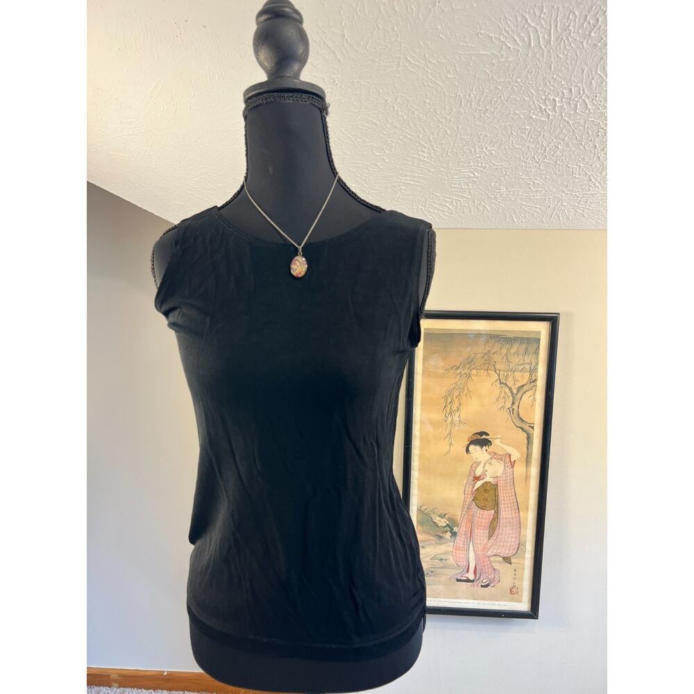 Chico Travelers Slinky Tank Boat Neck Black 0 Capsule Minimalist Resort Vacation